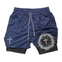 Pantalones de Entrenamiento de Correr 2-en-1 para Hombres Pocket para Teléfono, Toalla, Tres Piezas de Moda Deportiva - details 15