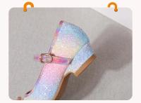 Zapatos de cuero de tacón alto de princesa para niñas, zapatos de boda de primavera y otoño, lentejuelas brillantes, zapatos individuales de baile para niños, moda - details 12