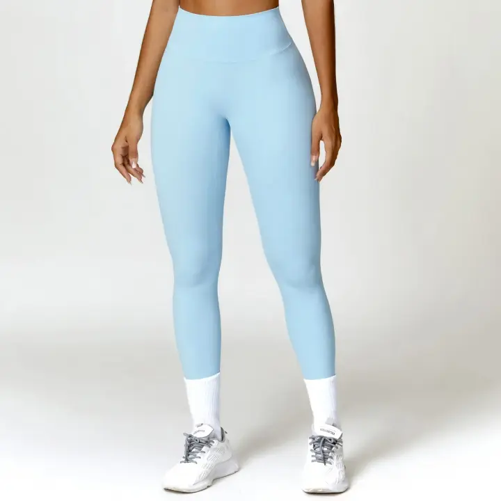 Pantalones de Yoga de cintura alta para mujer, mallas deportivas sin costuras para gimnasio, entrenamiento, barriga, correr - 1