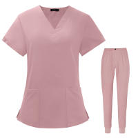 Conjunto de limpieza de farmacéutico, estomatología hospitalaria, odontología, médico, trabajo, enfermería, uniforme médico, moda con cuello en V de verano, - details 12