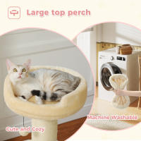 PAWZ Road Poste rascador para gatos grandes, torre de árbol para gatos moderna con poste rascador grueso, perchero superior, cama para gatitos, rascadora para gatos, muebles para gatos, juguetes para gatos - details 10