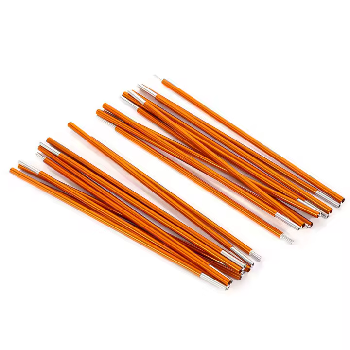 Barra de soporte para construcción de tienda de campaña, aleación de aluminio para exteriores, barra de poste para senderismo, Camping, color dorado, 2 uds. - 1