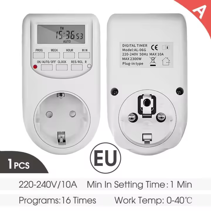 Interruptor Digital Programable Ciclo Repetitivo Limitado de 24 Horas Control de Bomba de Agua 110V/220V Adecuado para Jardín y Riego al Aire Libre - 1