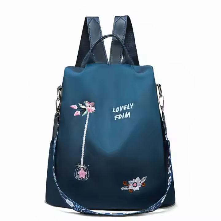 Mochila De Oxford Impermeable Para Mujer Estilo De Moda Antirrobo Con Bordado Gran Capacidad Para Viajes Bolso De Hombro Y Mano - 1