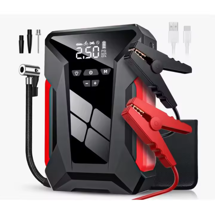Arrancador de Batería de Coche Multifuncional Bomba de Aire 39800mAh, Potencia de Emergencia Automotriz, Inflador de Neumáticos 150PSI, Banco de Energía Portátil - 1