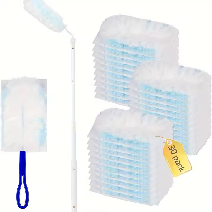 Set de Precipitador Electroestático Multifuncional Cepillo de Polvo para Coche y Hogar de Algodón y Bambú Estilo Contemporáneo Mango de Plástico - 1