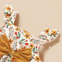 Conjunto de tesoro femenino, nuevo top estampado sin mangas para niños de verano + conjunto de diadema con pantalón corto de encaje de color sólido - details 9