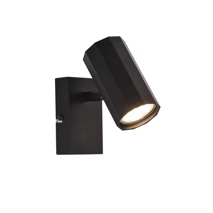 CBJKTX Plafón 1 bombilla vintage plafón metal negro GU10 ajustable 350 ° 40W - 1