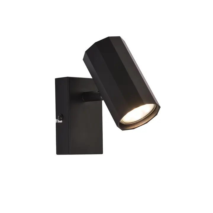 CBJKTX Plafón 1 bombilla vintage plafón metal negro GU10 ajustable 350 ° 40W - 1