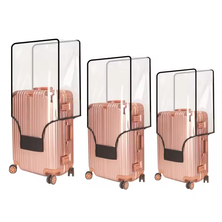 3 fundas para equipaje, funda gruesa de PVC transparente para maleta, 50,8 cm, 60,96 cm, 71,12 cm, funda protectora para maleta, impermeable, a prueba de polvo, antiarañazos para maleta de equipaje de viaje - 1