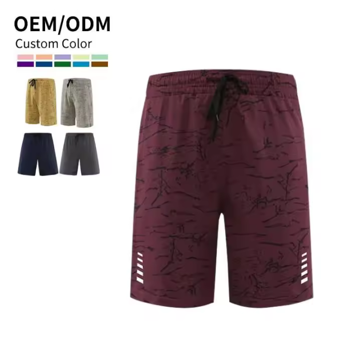 Pantalones cortos para correr reflectantes con diseño deportivo para hombre de camuflaje de 5 pulgadas con bolsillos - 1