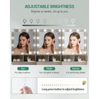 Mesa de Maquillaje con Espejo y LED Regulables Diseño de Cajón y Armario con 3 Escritorios y 4 Compartimentos Abiertos Blanco DT32503X - details 10