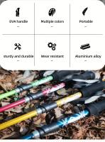 Palo de Senderismo Plegable Ligero de Aleación de Aluminio Montañismo Portátil para Acampar al Aire Libre - details 1