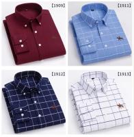 hombre manga larga ropa hombre S~7XL 100% algodón puro Camisa giratoria Oxford de manga larga para hombre Ocio de negocios Bolsillo bordado Slim Fit Estilo de botón Suave Med - details 35