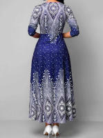 S-5XL-vestidos de talla grande para mujer, ropa con estampado Dashiki, 2024 - details 5