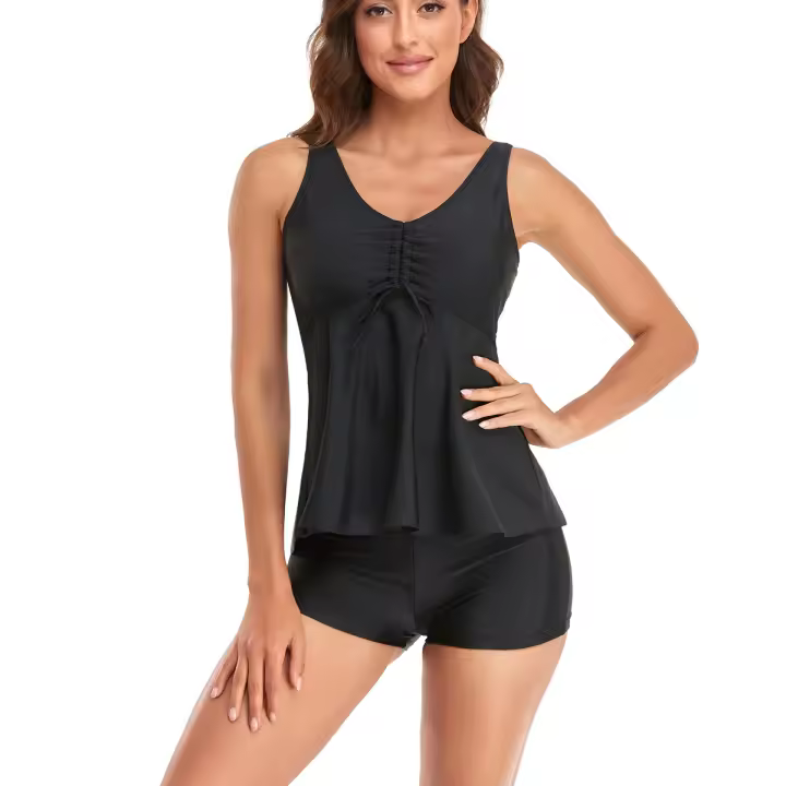 "Bikini Mujer 2025 – Conjunto de Playa Europeo, Pantalón Corto, Estampado y Liso – Bañador Deportivo " - 1