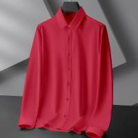 hombre manga larga ropa hombre Nueva camisa informal de negocios de manga larga de Color sólido para hombre, resistente a las arrugas, cómoda, versátil para todas las estaciones - details 12