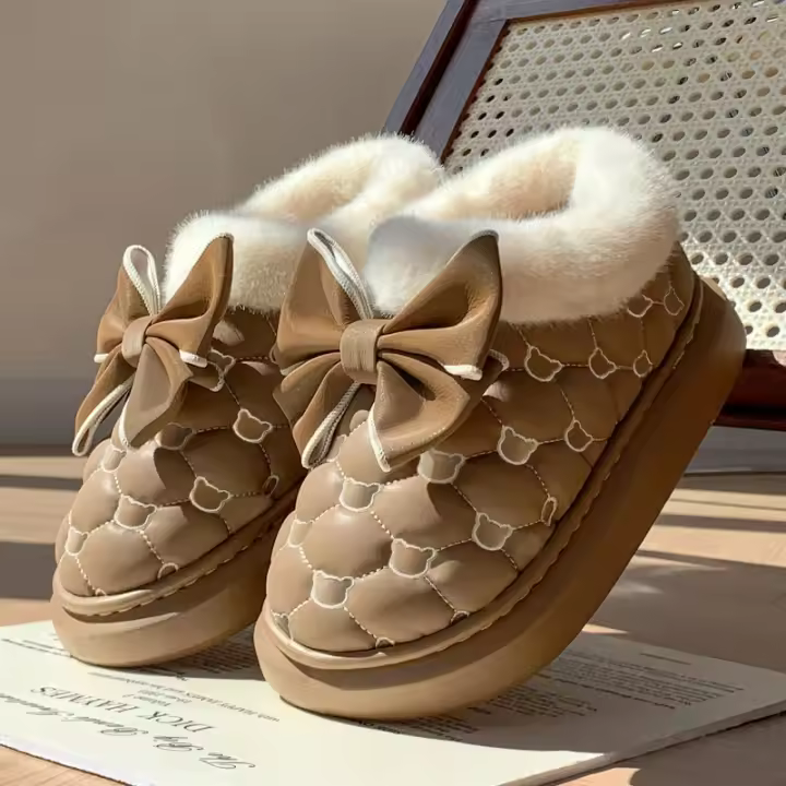 Botas de nieve con plataforma gruesa y cera, bonito diseño de mariposa - 1