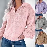 Otoño e Invierno nuevo suéter de Color sólido para mujer con parte superior de piel para mujer - details 1