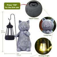 Estatua de Gato Solar Adorno de Jardín con Luces Solaras Regalo de Cumpleaños Ideal para Mom o Dama - details 2