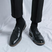Zapatos Lefu para hombre, calzado de cuero PU, Color sólido, Simple, moda, transpirable, británico, grande, 38-46 - details 5