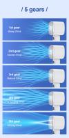 Con pantalla de visualización ventilador de mano 5 velocidades ajustable recargable de alta velocidad Mini ventilador refrigeración de bajo ruido - details 1