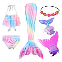 Traje de baño de cola de sirena con monoaleta para niña, vestido de princesa, Bikini, traje de baño para nadar - details 20