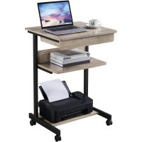 Mesa Ordenadora con Ruedas Pequeña Escritorio para Juegos con Cajón Espacio Límite Negro 79,5x56x51cm - details 7