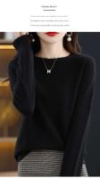 100% suéter de punto de lana Merino Otoño/Invierno 2024 nuevo jersey de cuello redondo para mujer Top hueco 11 colores abrigo versátil NJR1107 - details 24