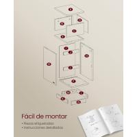 Colección Kailyn Mesa de Noche Adelgazante Juego de 2 Mesa Auxiliar con 2 Cajones y Espacio Abierto - details 6