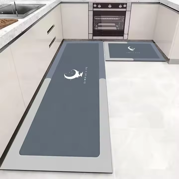Alfombra de Suelo Suave Lavable para Cocina, Dormitorio, Sala de Estar, Mesita de Noche Larga - 1