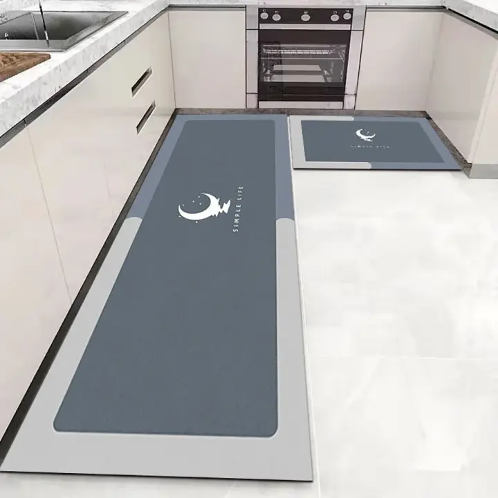 Alfombra de Suelo Suave Lavable para Cocina, Dormitorio, Sala de Estar, Mesita de Noche Larga - 1