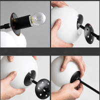 Pantalla de lámpara de vidrio blanco, accesorio redondo, forma de globo, ajustable, 10 cm, 12 cm, 15 cm, 20 cm, 25 cm, - details 5