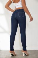 Vaqueros azules de cintura alta y corte ajustado para mujer - details 6
