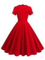 Elegante Vestido de Cadena Retro Peter Pan Vestido Largo de Moda Vintage para Mujeres - details 2