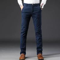 Pantalones de pierna recta de moda coreana para hombre, pantalones informales gruesos térmicos cálidos para nieve, nuevos pantalones de negocios ajustados, invierno - details 3