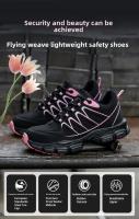 Zapatos de seguridad antideslizantes para mujer, botas de trabajo ligeras con punta de seguridad ANTIPERFORACIONES, color negro - details 1
