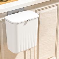 Cubo de basura de cocina para el hogar, cubierta deslizante colgante para puerta de armario, Cubo de almacenamiento, cubo de basura montado en la pared, blanco - details 9