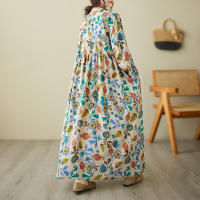 Vestido Vintage de Algodón de Manga Larga Talla Grande, Elegante y Suelto para Mujeres - details 83