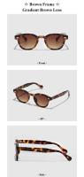 2025 Gafas de sol redondas retro para hombre y mujer, diseñador de marca famosa, gafas de sol vintage de lujo para rostros pequeños. - details 15