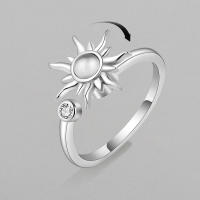 Anillos antiestrés y ansiedad para mujer Spinner de acero satinado girasol sol estrella joyería de moda regalo triangulación de envíos - details 4