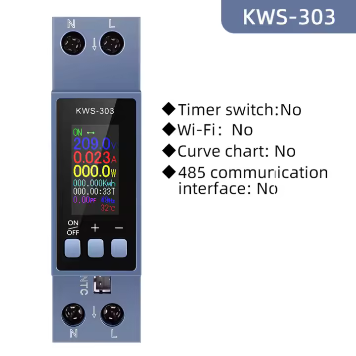 Smart Life-medidor de potencia con WiFi, medidor de energía 2P CA, Control por aplicación, 85-290V/40A, medidor de corriente y voltaje, medidor de consumo de electricidad - 1
