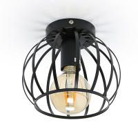 Plafón de Techo Metal Industrial GOECO, E27 Sin Bombilla, Iluminación Interior para Corredor, Comedor, 19*19*16 CM - details 1