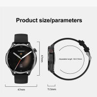 Reloj inteligente AMOLED para hombre y mujer,1.53 inch AMOLED Full circle touch screen  pulsera deportiva con llamadas bluetooth, NFC, brújula, seguimiento GPS, control del azúcar en la sangre,Professional Waterproof,compatible con Apple y Samsung 2024 - details 25