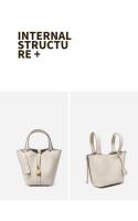 Nueva Moda Textura Bucket Bag, Cesta Vegetal Bolsos de Mujer, Bolso de Cuero, Nueva Boda Bolsas Premium - details 4