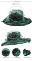 Elegante Sombrero de Derby de Organza Estilo de Fedora de Verano con Gorro Secado en Secado - details 7