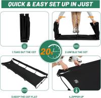 Cama Plegable Compacta Acampada Cama de Camping Jardin Portátil Ultraligera Fuerte Resistente, Capacidad de 120kg - details 18