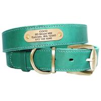 Collar cuero personalizado mascota collares suaves perro etiqueta de identificación grabada para perros grandes Pitubull Pastor - details 7