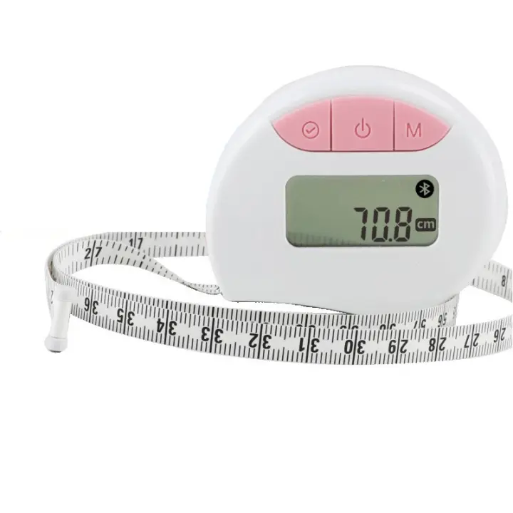 Cinta Medidora Corporal para Perder Peso con Monitor APP, Cinta Medidora Retráctil de Doble Escala, 1pc Rosa - 1