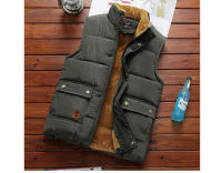 Abrigos informales sin mangas de lana de algodón gruesos y cálidos acolchados para hombre, chaquetas de trabajo, moda de invierno - details 7
